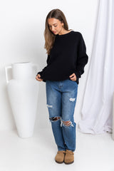 Jolie Knit Top - Black - The Self Styler