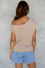 Avalon Off-The-Shoulder Top - Latte - The Self Styler