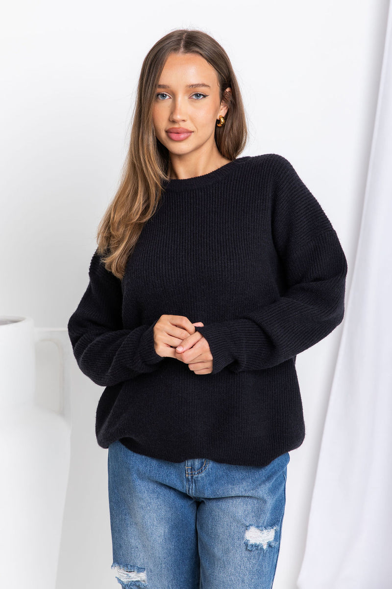 Jolie Knit Top - Black - The Self Styler