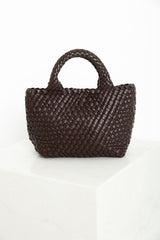 Lilah Woven Mini Tote Bag - Chocolate - The Self Styler