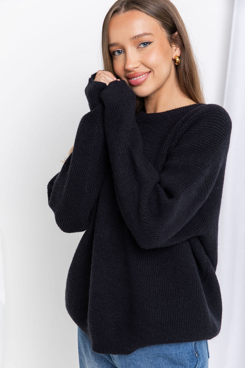 Jolie Knit Top - Black - The Self Styler