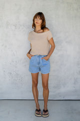 Avalon Off-The-Shoulder Top - Latte - The Self Styler