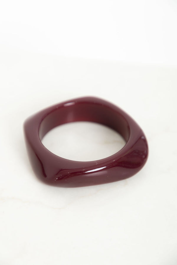 Aria Chunky Bangle - Burgundy