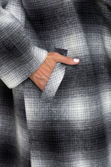 Carter Longline Coat  - Black and White - The Self Styler