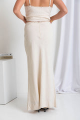 Mae Bias Cut Maxi Skirt - Natural - The Self Styler