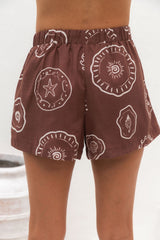 Naia Shorts - Hayman Print - Choc - The Self Styler