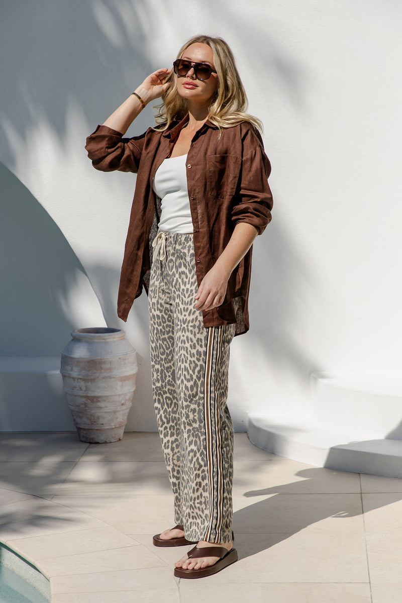 Archie Relaxed-Fit Linen Shirt - Chocolate - The Self Styler