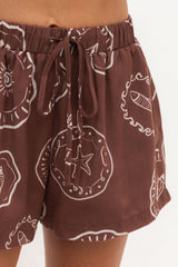 Naia Shorts - Hayman Print - Choc - The Self Styler