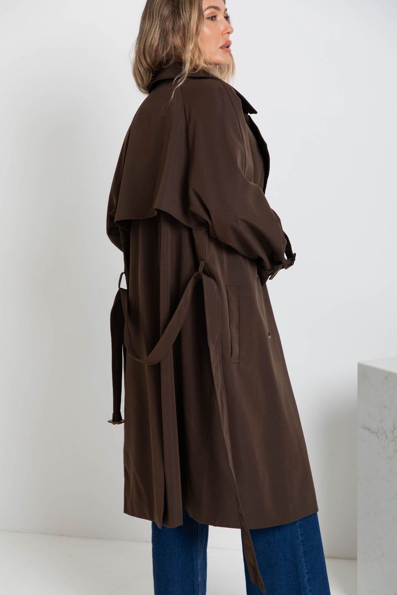 Tallon Trench Coat Chocolate The Self Styler