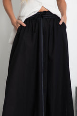 Ellie Contrast Maxi Skirt - Black - The Self Styler