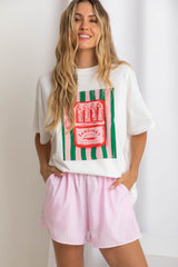 Rylee Relaxed-Fit Graphic Tee - Sardines Print - The Self Styler