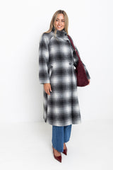 Carter Longline Coat  - Black and White - The Self Styler