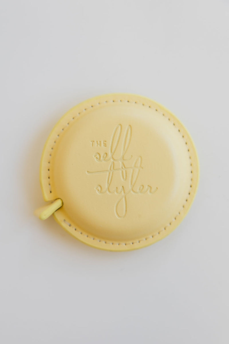 The Self Styler Retractable Measuring Tape - Faux Leather - Lemon - The Self Styler