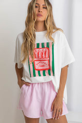 Rylee Relaxed-Fit Graphic Tee - Sardines Print - The Self Styler