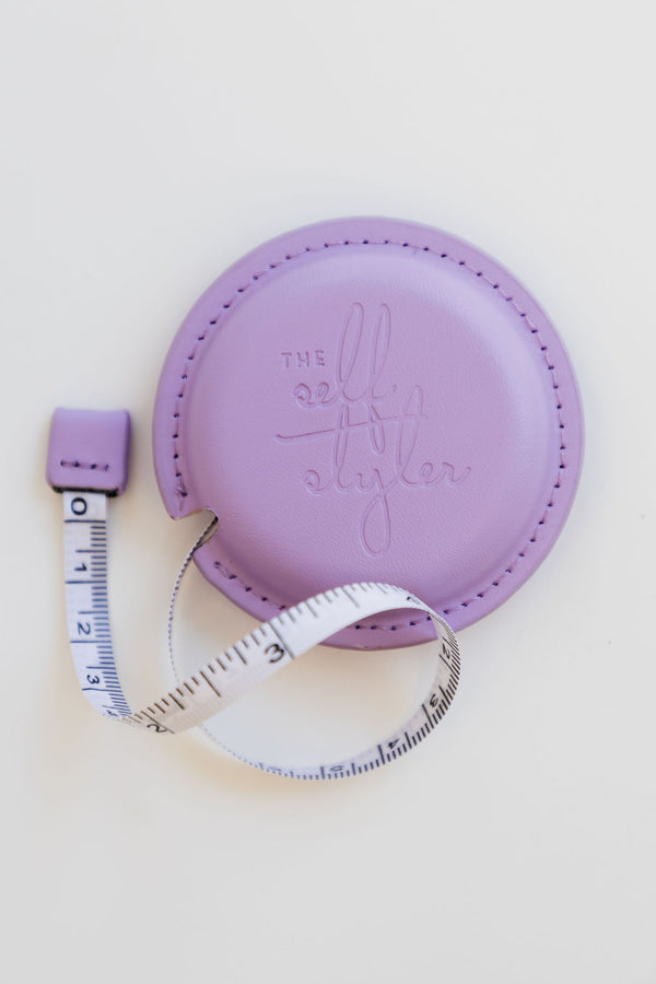 The Self Styler Retractable Measuring Tape - Faux Leather - Lavender - The Self Styler