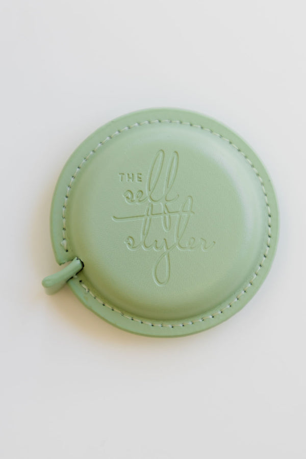 The Self Styler Retractable Measuring Tape - Faux Leather - Pistachio Green