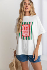 Rylee Relaxed-Fit Graphic Tee - Sardines Print - The Self Styler