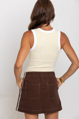 Hudson Contrast Tank - Yellow and White - The Self Styler