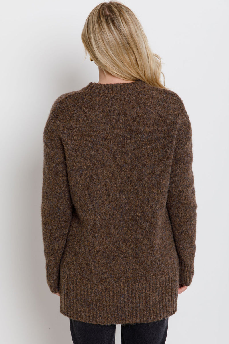 Sascha Knit Jumper - Choc Marle - The Self Styler