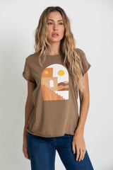 Sahara Graphic Tee - Khaki - The Self Styler