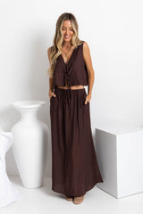 Luka Maxi Skirt - Chocolate - The Self Styler