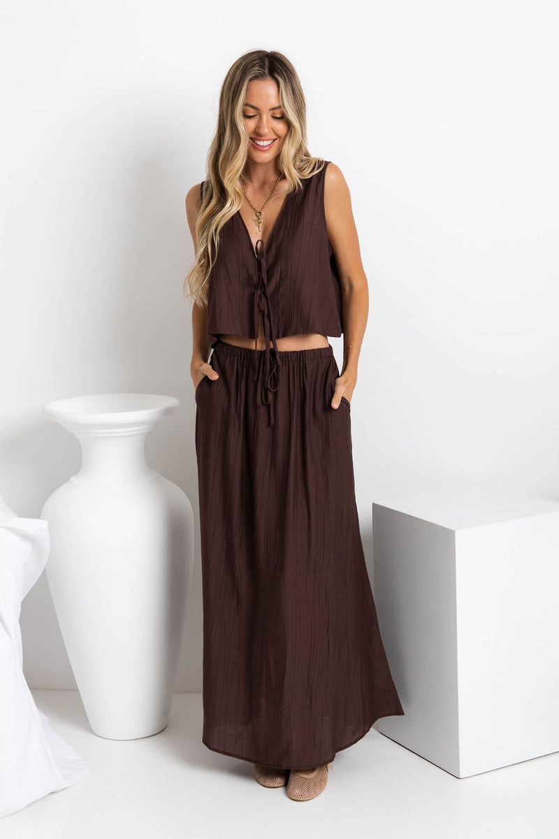 Luka Maxi Skirt - Chocolate - The Self Styler