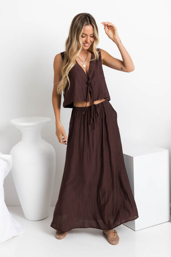 Luka Maxi Skirt - Chocolate - The Self Styler