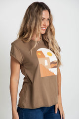 Sahara Graphic Tee - Khaki - The Self Styler