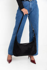 Wren Slouchy Suede Bag - Black - The Self Styler