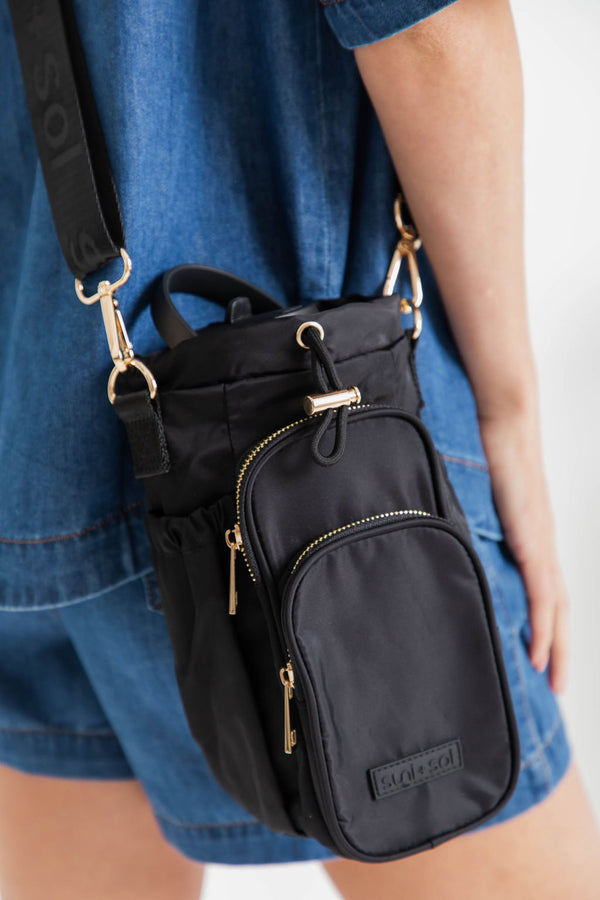 Noah Water Bottle Bag - Black - Suni and Sol