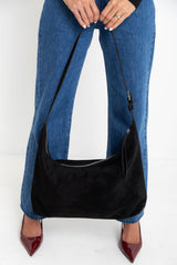 Wren Slouchy Suede Bag - Black - The Self Styler