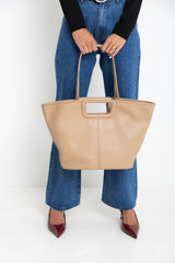 Asha Stitched Tote Bag - Nude - The Self Styler