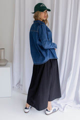 Carmen A-line Midi Skirt - Black - The Self Styler