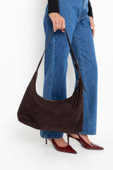 Wren Slouchy Suede Bag - Chocolate - The Self Styler