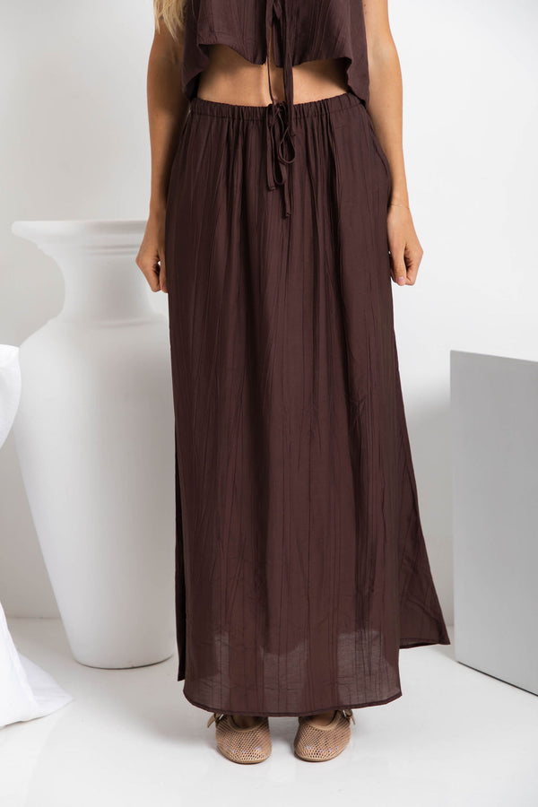 Luka Maxi Skirt - Chocolate - The Self Styler