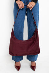 Wren Slouchy Suede Bag - Burgundy Wine - The Self Styler