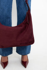 Wren Slouchy Suede Bag - Burgundy Wine - The Self Styler