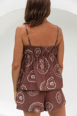 Myra Cami Top - Hayman Print - Choc - The Self Styler