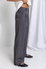 Asher Wide-Leg Pants - Dark Grey - The Self Styler