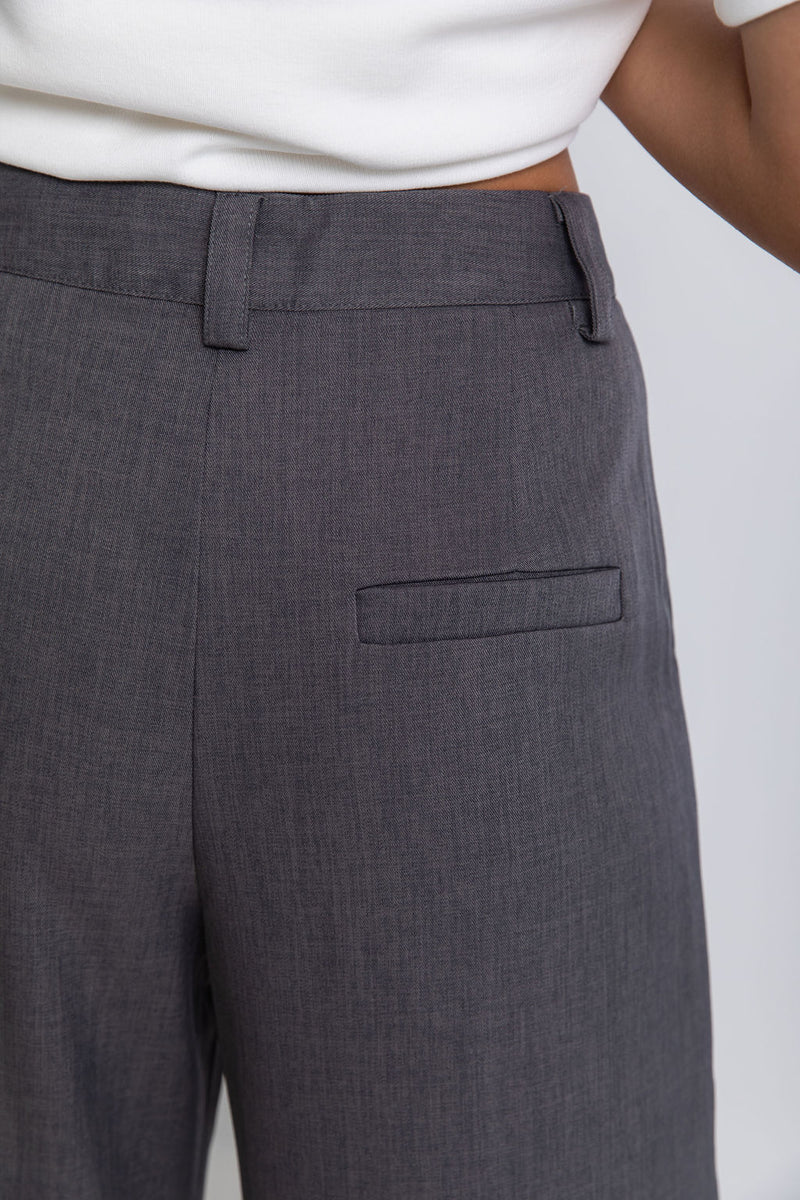 Asher Wide-Leg Pants - Dark Grey - The Self Styler