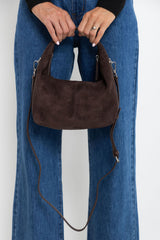 Luca Mini Suede Bag - Chocolate Brown - The Self Styler