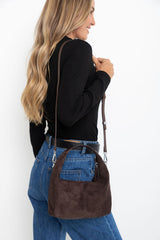 Luca Mini Suede Bag - Chocolate Brown - The Self Styler