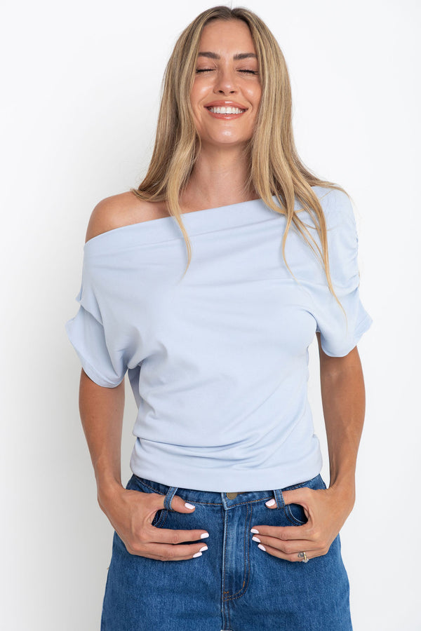 Jaimie Off-The Shoulder Top - Light Blue