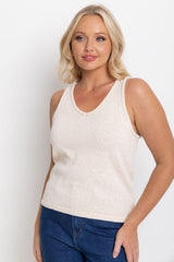 Ciara V-Neck Top - Cream - The Self Styler