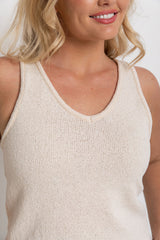 Ciara V-Neck Top - Cream - The Self Styler