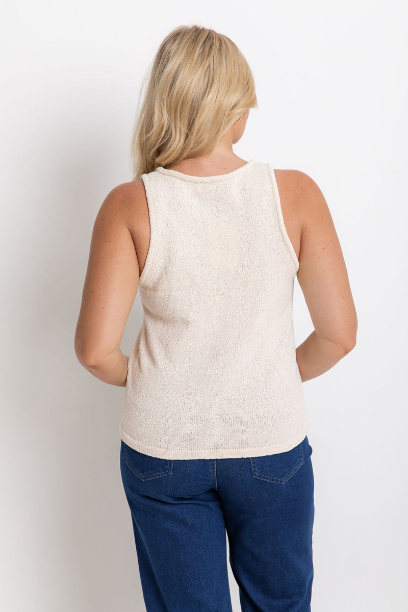 Ciara V-Neck Top - Cream - The Self Styler