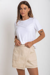 Sienna Denim Mini Skirt - Chai - The Self Styler