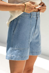 Byron Denim Shorts - Light Wash - The Self Styler