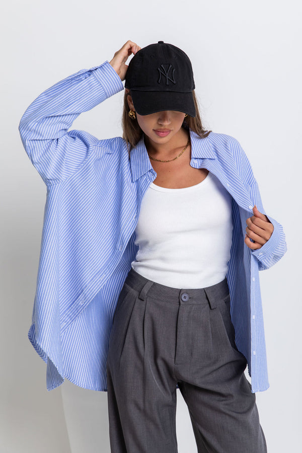 Bentley Relaxed-Fit Shirt - Blue Stripe - The Self Styler