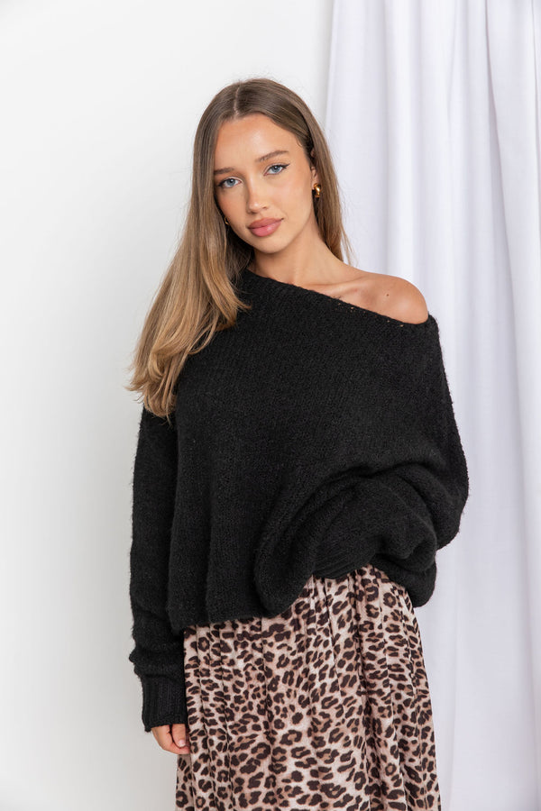 Tilly Knit Top - Black - The Self Styler